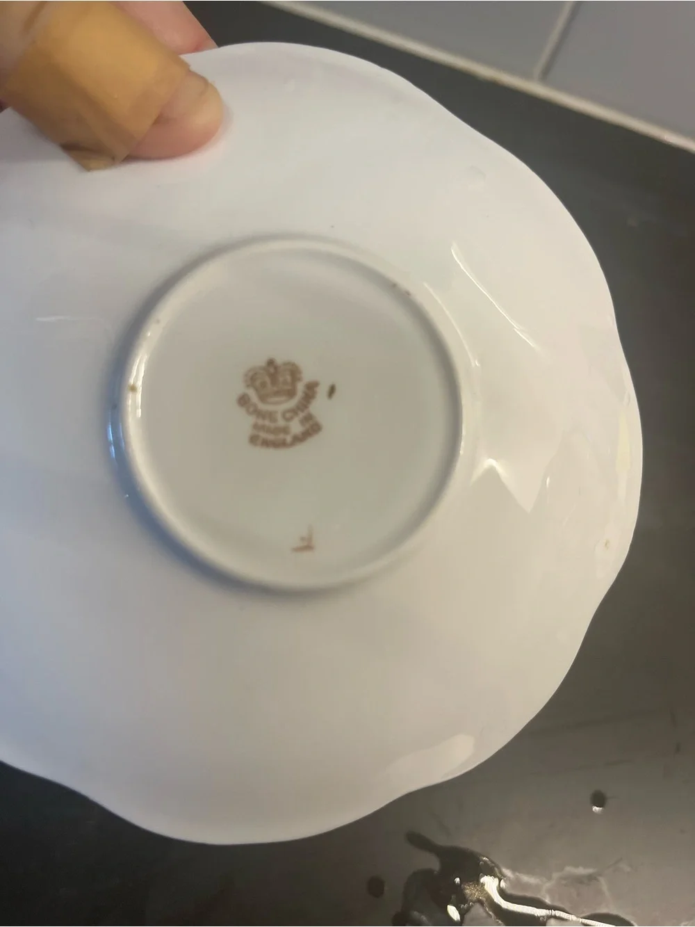 Porcelain Tea Cup & Saucer Set with Pink Rose Design and Gold Trim